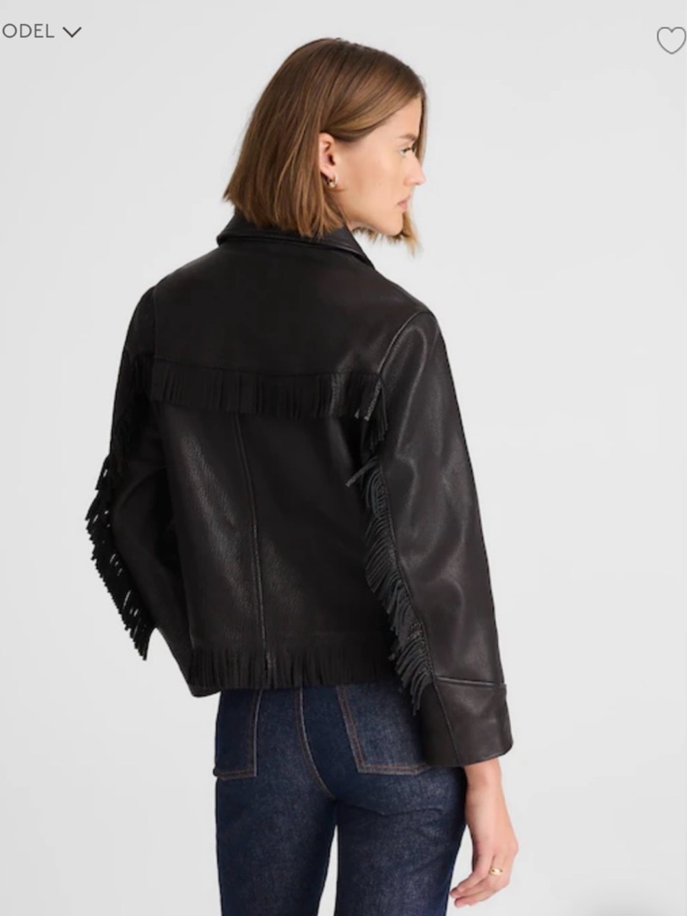 Alexa Chung for Madewell black leather fringe jacket size M - Picture 3 of 6